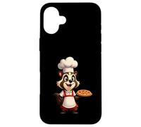Blaireau pizzaïolo avec Toque et Tablier Coque pour iPhone 16 Plus