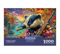 Blaireau Puzzle 1000 Piece, Puzzle Jeu Éducatif Défi Jouet Jeu D'adresse pour Toute La Famille 52x38cm/1000pcs