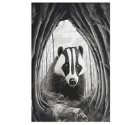 Blaireau Puzzle Adulte 1000 Pièces Artisanat Cadeau Famille Puzzles Jouet en Bois Cadeau Unique Décoration Intérieure 78×53cm