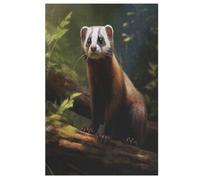 Blaireau Puzzles 1000 Pièces Adultes, Puzzle en Bois Jeux D'adresse pour Toute La Famille,Jeu De Team Building （78×53cm）