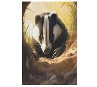 Blaireau Puzzles 1000 Pièces Adultes, Puzzle en Bois Jeux D'adresse pour Toute La Famille,Jeu De Team Building 78×53cm