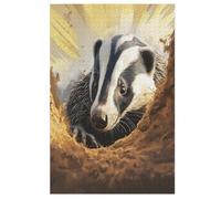 Blaireau Puzzles Adulte 1000 Pieces Cadeau Famille Puzzle Classique 3D EnfantsJouet en Bois Cadeau Unique 78×53cm