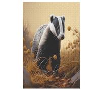 Blaireau Puzzles Adulte 1000 Pieces Cadeau Famille Puzzle Classique 3D EnfantsJouet en Bois Cadeau Unique （78×53cm）