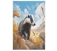 Blaireau Puzzles De 1000 Pièces, Puzzle pour Adultes en Bois, Jeu D'adresse Toute La Famille, 78×53cm