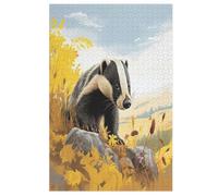 Blaireau Puzzles en Bois 1000 Pièces pour Adultes, Matériaux Recyclables De Qualité Supérieure Puzzle, Jeu en Famille, (78×53cm)