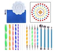 BLAIS 20 pièces Mandala Dotting Tools BRICOLAGE Peinture Pochoirs Balle Palette Pinceaux De Peinture Multifonction Gaufrage Dot Kit pour Toile Roches Coloriage Dessin Artisanat Fournitures D'art Trava