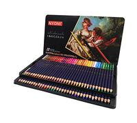 BLAIS NYONI Professional Crayons aquarelle Set 12/24/36/48/72/100 Crayons de couleur Crayons de couleur hydrosolubles avec pinceau et boîte en métal Fournitures d'art pour enfants Étudiants Artistes