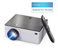 BLAIS Projecteur portable 1080P avec connexion sans fil WiFi double bande 2.4G/5G Prise en charge du système Android 9.0 Affichage 150 pouces Même technique d'écran Double haut-parleur intégré avec pr