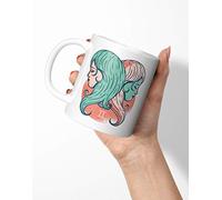 BLAK TEE Female Gemini Boys Zodiac Sign Illustration Porcelain Coffee and Tea Mug 330 ML