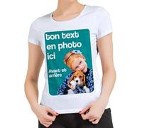BLAK TEE Femme Personnalisez Votre Propre T-Shirt imprimé personnalisé avec du Texte ou Une Photo T-Shirt Neige Blanche XL