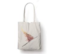 BLAK TEE Flying Musical Notes Flute Organic Cotton Reusable Shopping Bag Natural