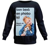 BLAK TEE Homme Personnalisez Votre Propre Sweat-Shirt imprimé personnalisé avec du Texte ou Une Photo Noir XL