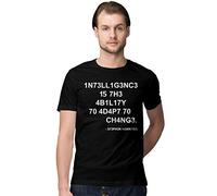 BLAK TEE Homme Stephen Intelligence is The Ability to Adapt to Change Quote by Mr. Hawking T-Shirt XL