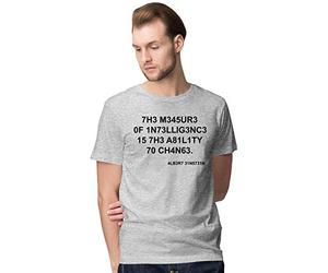 BLAK TEE Homme The Measure of Intelligence is The Ability to Change Quote by Mr. Einstein T-Shirt L
