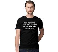 BLAK TEE Homme The Measure of Intelligence is The Ability to Change Quote by Mr. Einstein T-Shirt S