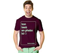 BLAK TEE - Tee Shirt Personnalisable Homme - T Shirt Personnalisé avec Votre Texte et Photo - Cadeau Personnalisé Homme - T-Shirt Personnalisé Devant et Derri?re Marron M