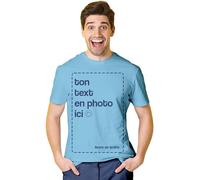 BLAK TEE - Tee Shirt Personnalisable Homme - T Shirt Personnalisé avec Votre Texte et Photo - Cadeau Personnalisé Homme - T-Shirt Personnalisé Devant et Derri?re Bleu Ciel XL