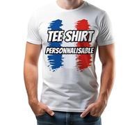 BLAK TEE - Tee Shirt Personnalisable Homme - T Shirt Personnalisé avec Votre Texte et Photo - Cadeau Personnalisé Homme - Devant et Derrière Blanc XXL
