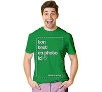 BLAK TEE - Tee Shirt Personnalisable Homme - T Shirt Personnalisé avec Votre Texte et Photo - Cadeau Personnalisé Homme - T-Shirt Personnalisé Devant et Derri?re Kelly Vert L