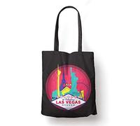BLAK TEE USA Inspired Fabulous Las Vegas Organic Cotton Reusable Shopping Bag Black