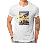 Blake and Mortimer Belgian Comics Tshirts SX1 The Secret of The Swordfish Men's T Shirt Clothing White 3XL