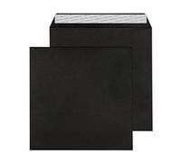 Blake Creative Colour 160 x 160 mm 120 g/m² Enveloppes Carrées Bande Adhésive (614) Noir de Jais - Boîte de 500