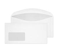 Blake Everyday | enveloppe DL+ (11.4 x 22.9cm) Low avec fenêtre | lot de 1000 unités | 75 GSM | enveloppes blanches gommées | pack múltiple papeterie | Modèle 12704