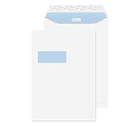 Blake Premium Office B4 352 x 250 mm 120 g/m² Enveloppes Pochettes Bande Adhésive Fenêtre (38116) Ultra Blanc Tissé - Boîte de 250
