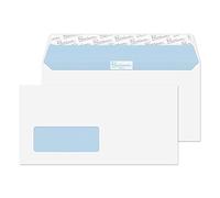 Blake Premium Office DL 110 × 220 mm 120 g/m² Enveloppes Bande Adhésive Fenêtre (32216) Ultra Blanc Tissé - Boîte de 500