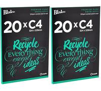Blake Premium Pure C4 229 x 324 mm 120 g/m² Enveloppes Recyclées Pochettes Bande Adhésive (RP84653) Super Blanc Tissé - Boîte de 20 (Lot de 2)
