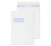 Blake Premium Secure C4 324 x 229 mm 125 g/m² Enveloppes Résistant Aux Déchirures Pochettes Bande Adhésive Fenêtre Haute (TR8801) Blanc - Boîte de 125