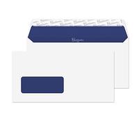 Blake Pure DL Lot de 500 enveloppes avec fenêtre en tissu recyclé avec patte autocollante 110 x 220 mm 120 g/m² Blanc