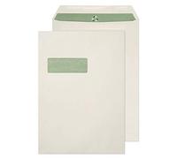 Blake Purely Environmental C4 324 x 229 mm 90 g/m² Flora Enveloppes Pochettes Autocollante Fenêtre (RE3759) Blanc Naturel - Boîte de 250