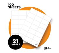 Blake Purely Everday LAB A41-21PE Lot de 2 100 étiquettes autocollantes de 21 étiquettes par feuille A4 de 100 feuilles compatibles avec les imprimantes laser et à jet d'encre