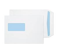 Blake Purely Everyday 90 g/m ² Format C5 229 mm x 162 mm, poche fenêtre et Patte autocollante Lot de 500 enveloppes Blanc)