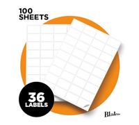 Blake Purely Everyday LAB A41-36PE Lot de 100 feuilles de 36 étiquettes autocollantes de 36 étiquettes par feuille A4 - Compatible avec les imprimantes laser et à jet d'encre