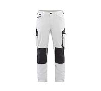 Pantalon peintre stretch 4D sans poches flottantes Blanc/Gris-Foncé 10891645 - Taille au choix
