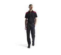 Blaklader 14481832 Pantalons industriels poches extensibles et genouillères, noir/rouge, taille C64