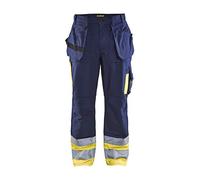 Blaklader 15291370 Pantalons haute visibilité, Bleu marine/jaune, taille C54