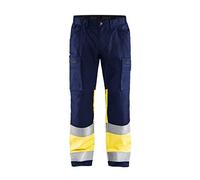 Blaklader 15511811 Pantalon haute visibilité avec extensibilité, Bleu marin/jaune, taille D124