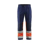 Blaklader 15511811 Pantalon Haute visibilité avec extensibilité, Bleu Marin/Orange, Taille C46