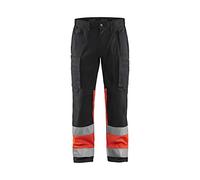Blaklader 15511811 Pantalon haute visibilité avec extensibilité, noir/rouge, taille C46