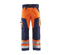 Blaklader 15661811 Haute Vis Arbeitshose Ohne Nageltaschen, Orange/Bleu marine, taille C46