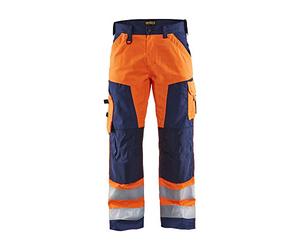 Blaklader 15661811 Haute Vis Arbeitshose Ohne Nageltaschen, Orange/Bleu marine, taille C58