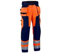 Blaklader 15681811 Travailleur manuel de haute visibilité Arbeitshose, Orange/Bleu marine, taille C52