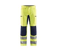 Blaklader 15851811 Pantalon haute visibilité avec extensibilité, Jaune/Marine, taille C48