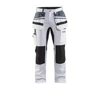 Blaklader 19101000 Pantalon de peintre avec élasticité, Blanc/noir, taille C62