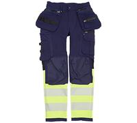 Blaklader 19931642 Pantalons à 4 voies extensibles, Bleu marin/jaune, taille C144