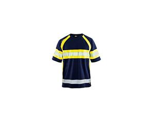 Blaklader 33371051 T-SHIRT UV HIGH VIS, Bleu marin/jaune, taille XS