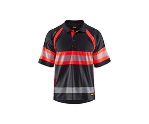 Blaklader 333810519955XXL UV Polo à Haute Visibilité, classe 1, Noir / Rouge, XXL